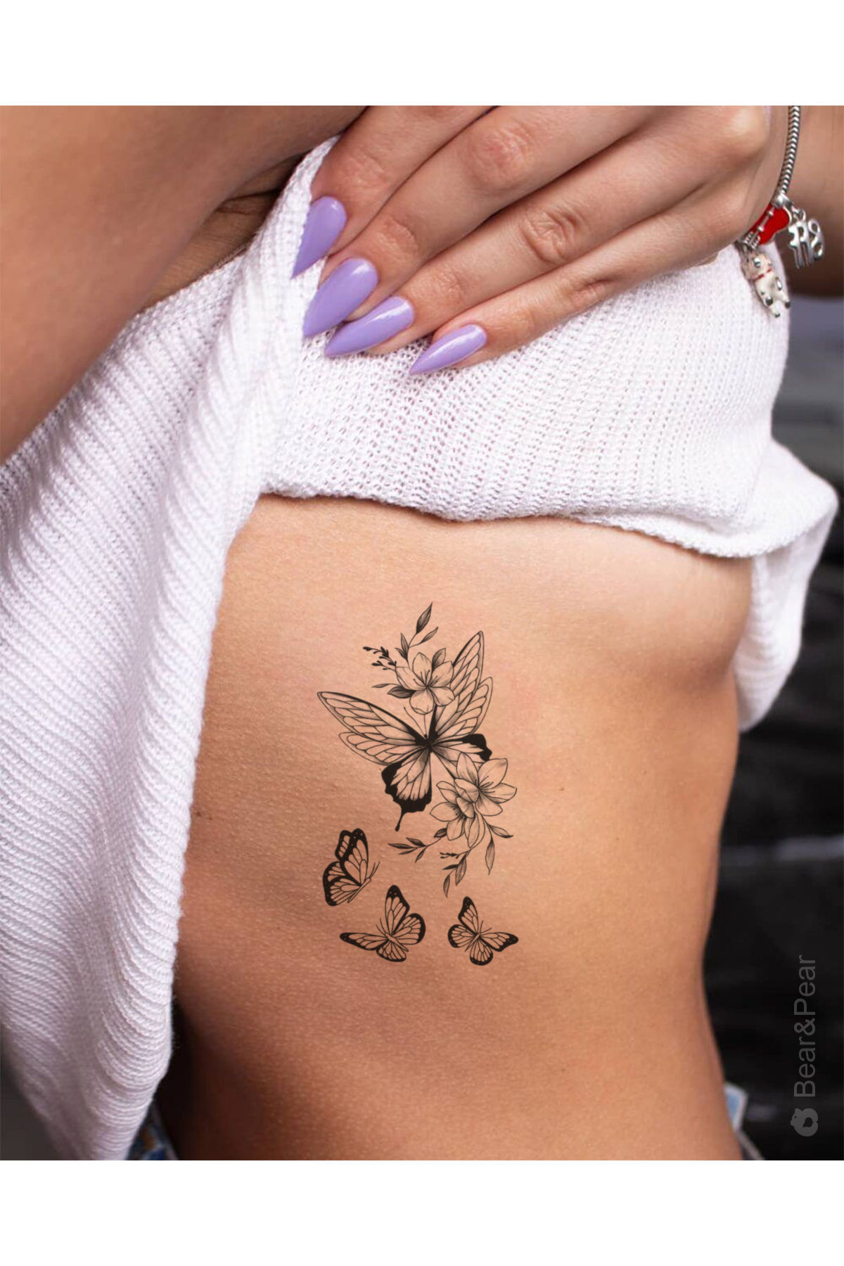 Minimal Kelebekler Kadın Geçici Dövme