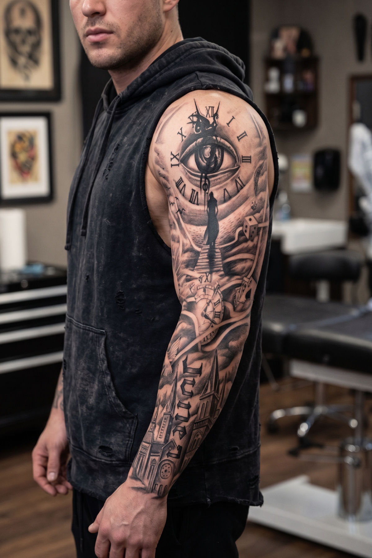Borne Tam Boy Kol Dövmesi Kol Kaplama Tattoo