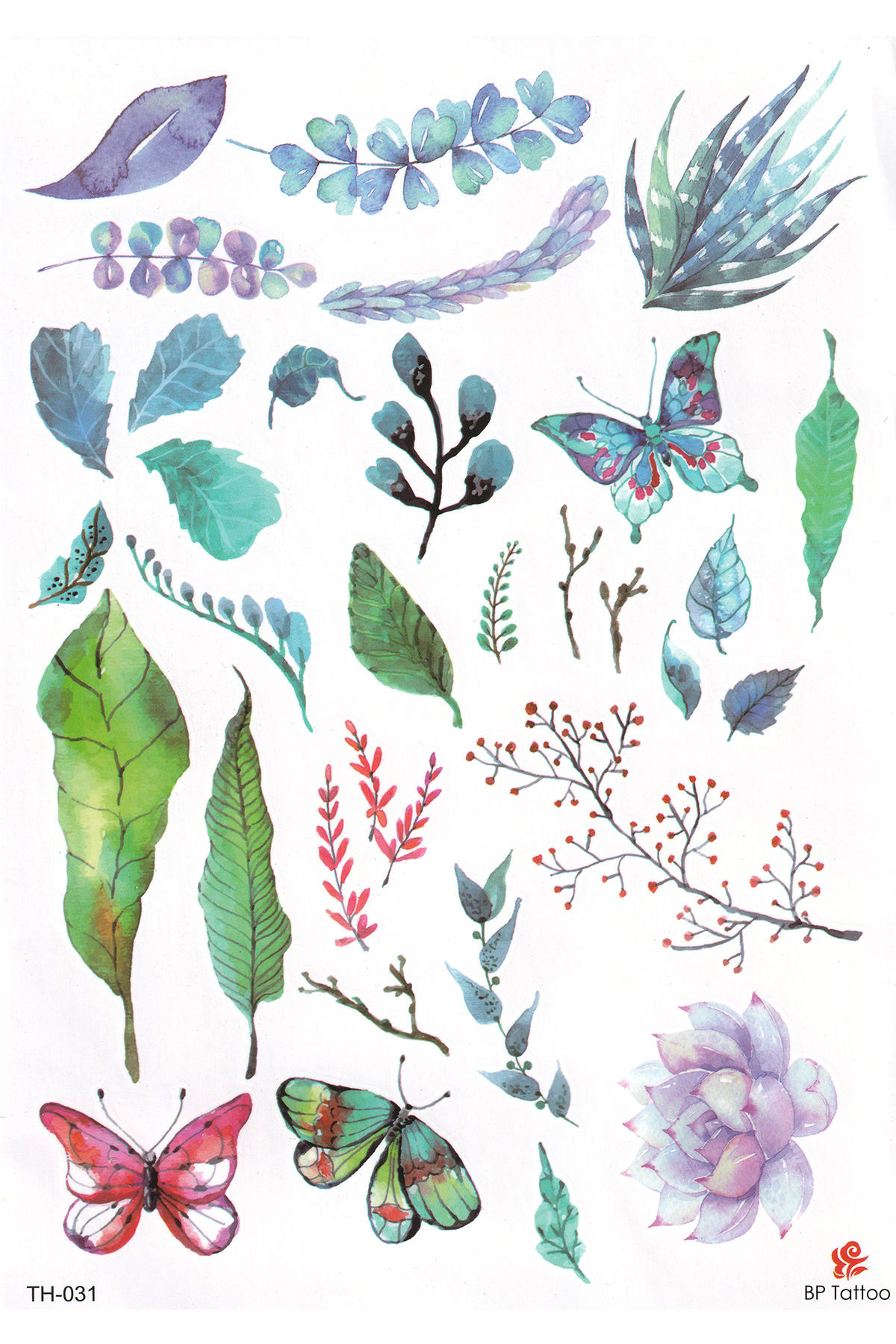 Neon Renkli Karışık Çoklu Geçici Dövme