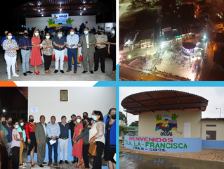 ALCALDE CÉSAR ENCALADA INAUGURÓ ESCENARIO Y OBRA COMUNAL EN CDLA. LA FRANCISCA.