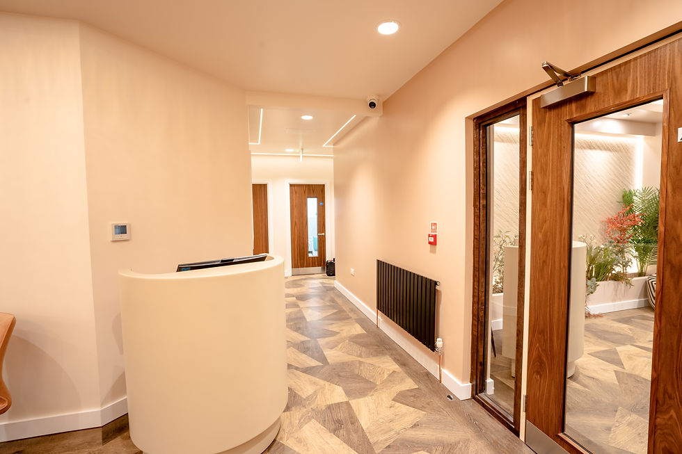 Modern reception space within dental practice