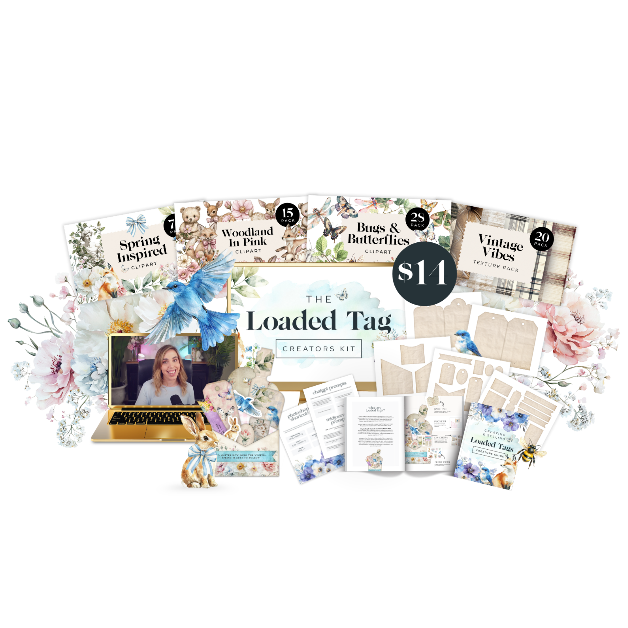 Loaded Tags Creators Pack for designing layered printable tags in Canva and Photoshop