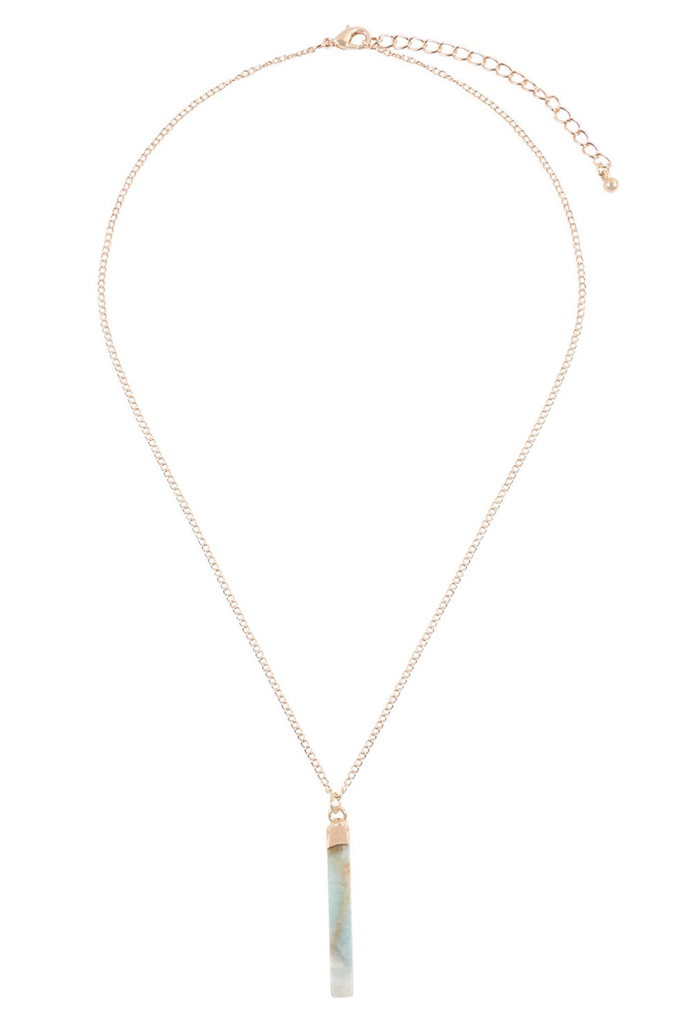 Thumbnail: Hdn3120 - Bar Stone Pendant Necklace