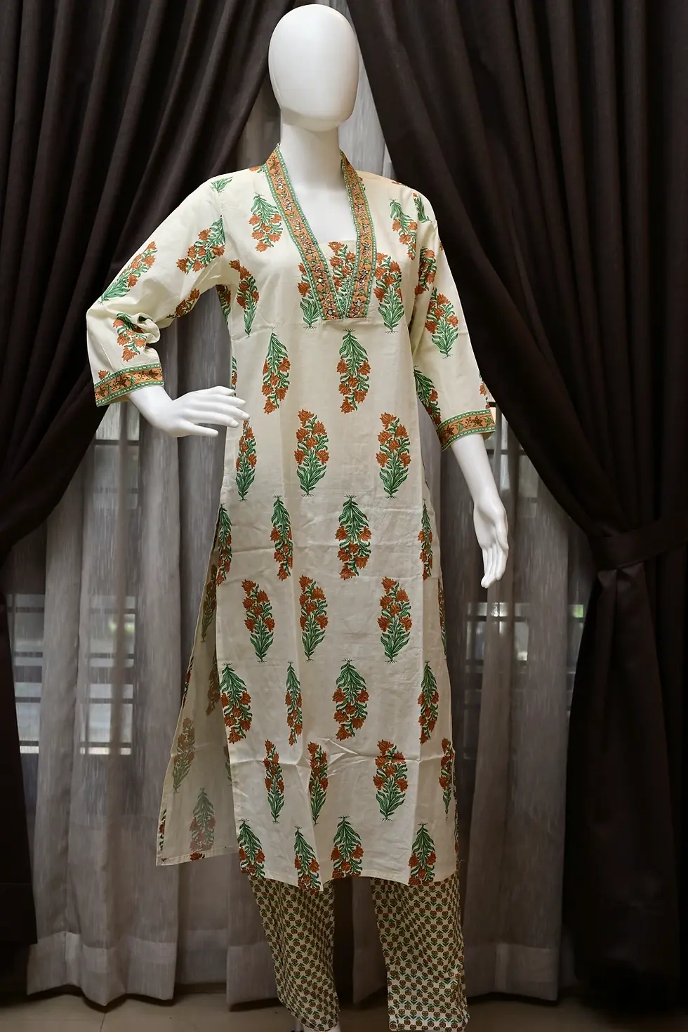 Stylish cotton churidar set