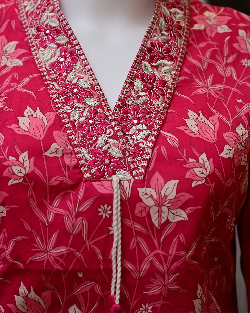 Thumbnail: Red lady cotton churidar set