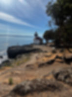 The lighthouse at Lime Kiln Point State Park.