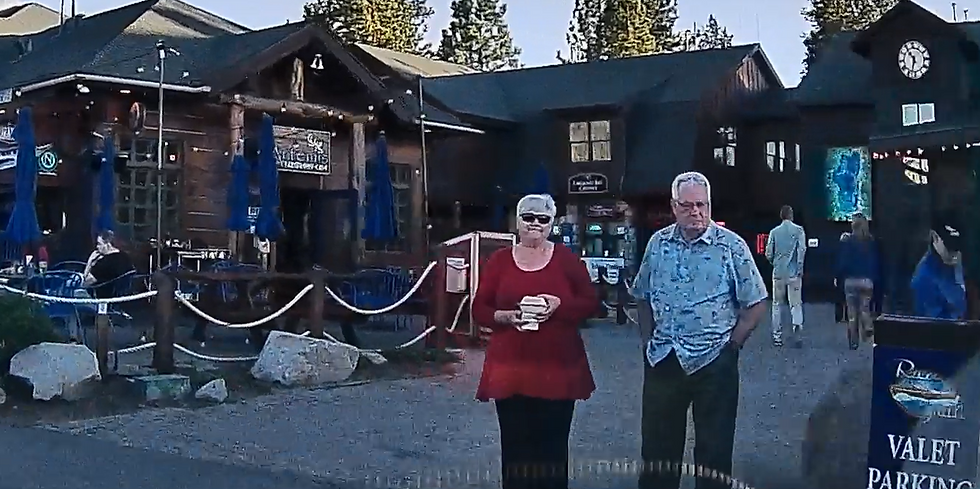 Dashcam caught us waiting for the valet to bring the car at the Riva Grill.