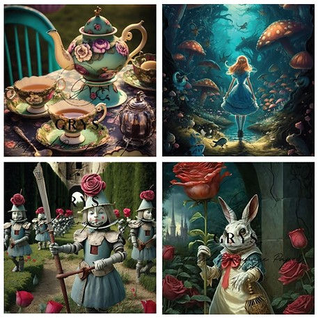 Alice - Fours Decoupage Paper