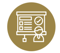 Icon of a professional presenting a checked tasks board.