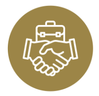 Handshake and briefcase icon for professional athletes