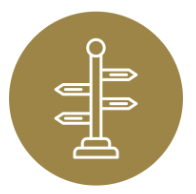 Icon of a signpost with arrows pointing in different directions