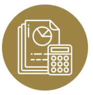 Icon of financial reports and a calculator