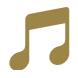 Gold musical sixteenth note icon