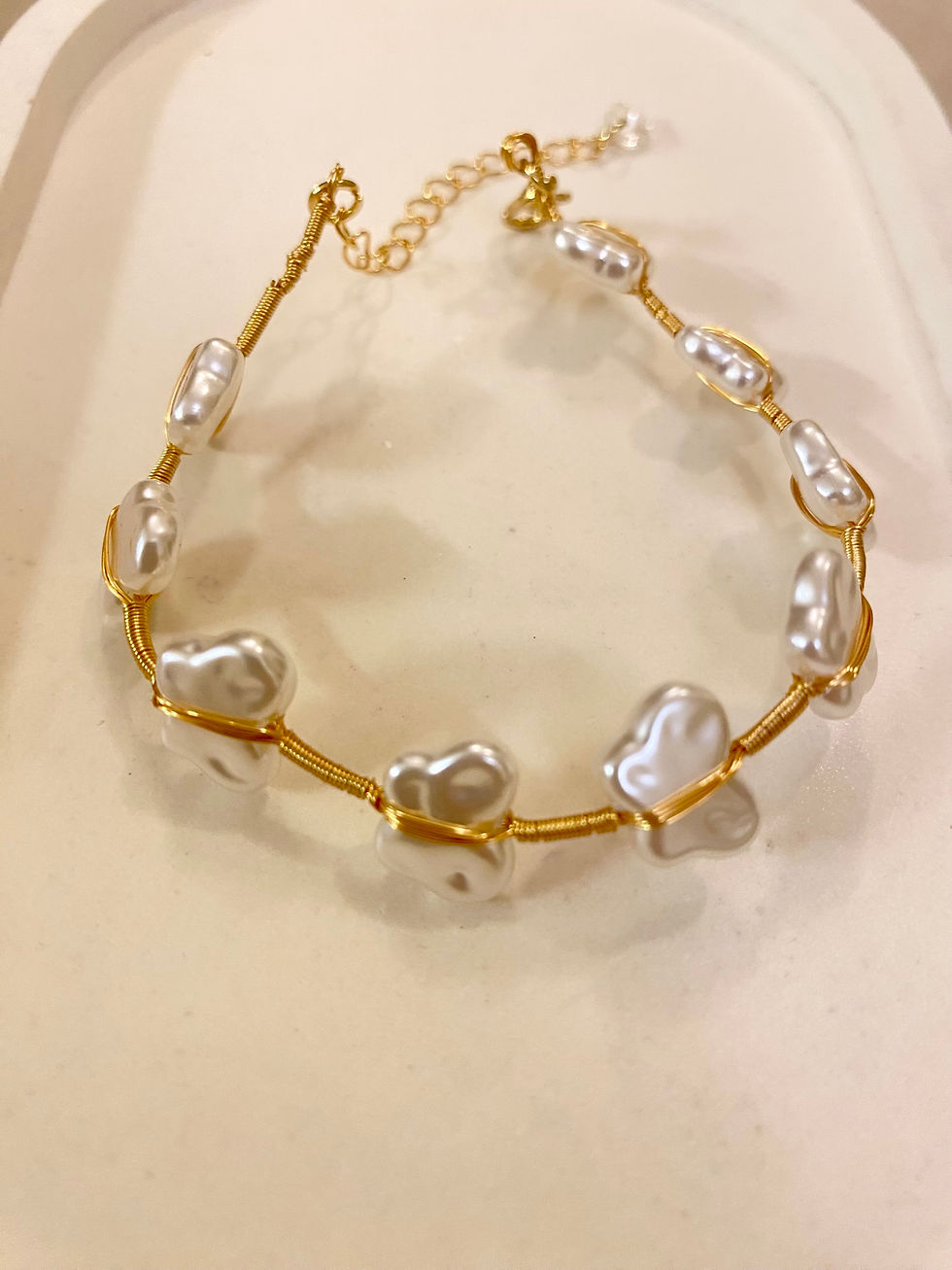 Butterfly shaped pearl bracelet