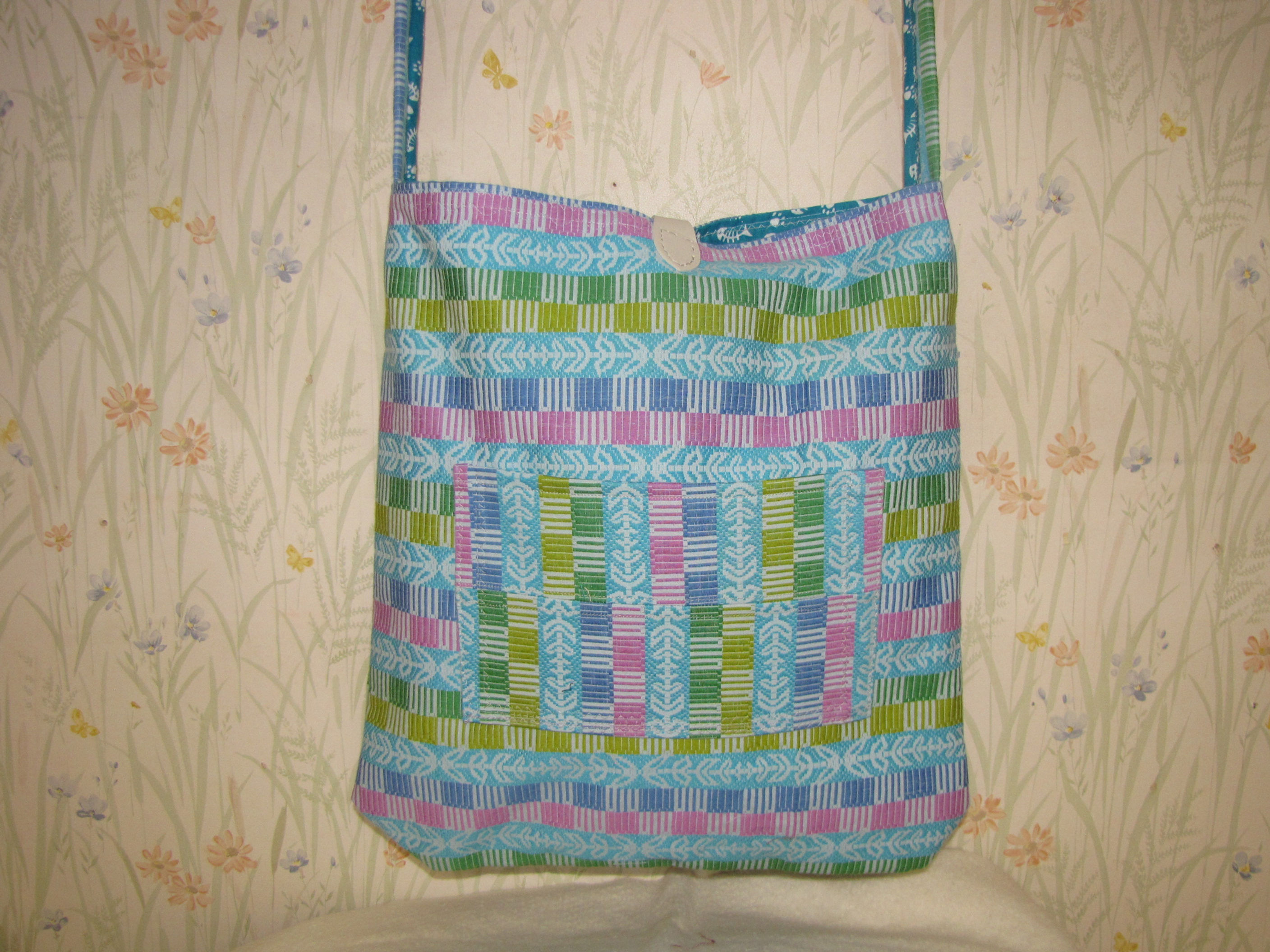 Bright Spring Colors - Woven Look Deep Crossbody Bag