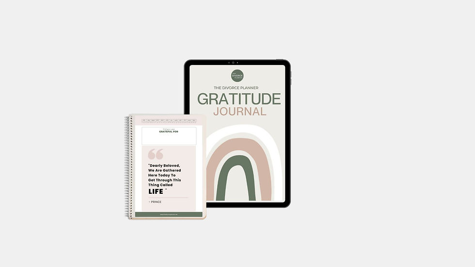 Thumbnail: Divorce gratitude journal fillable PDF with daily prompts for emotional resilience and stress management during separation