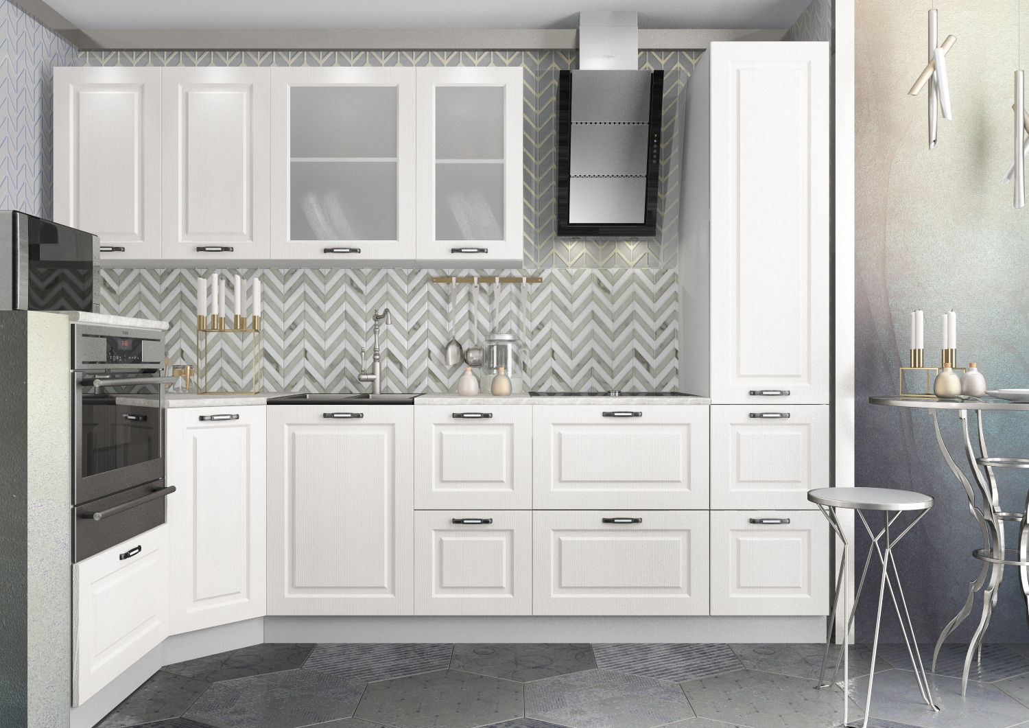 Кухня Капри белый-липа