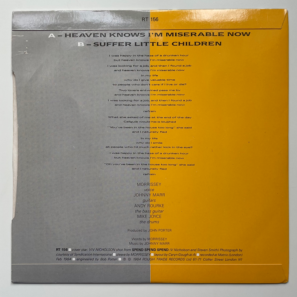 Thumbnail: The Smiths - Heaven Knows I’m Miserable Now - 7” Single 