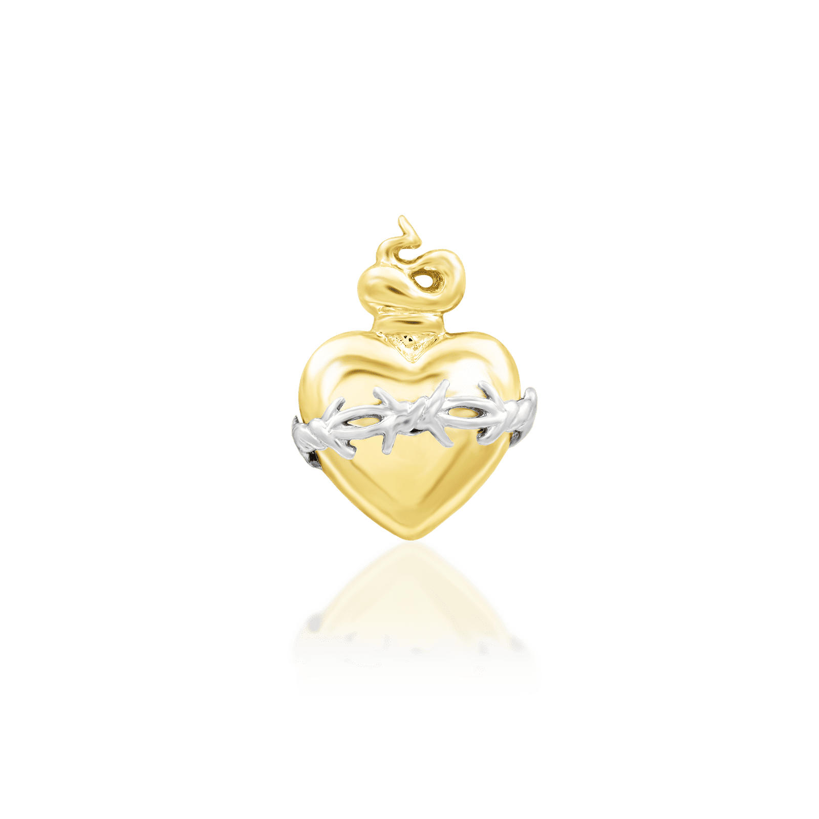 Junipurr Sacred Heart Decorative End 14k Gold 5.6mm x 7.4mm