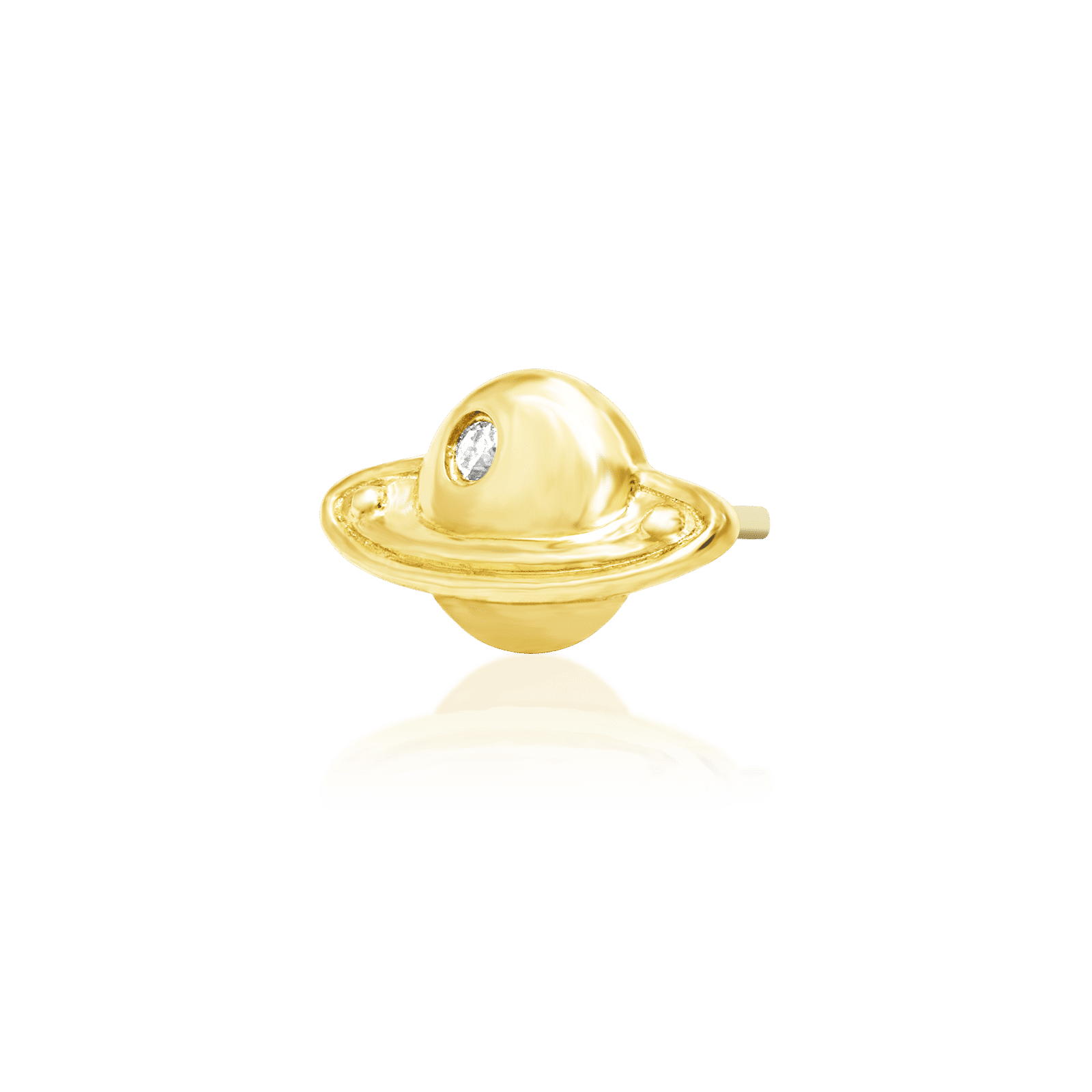 Junipurr Saturn 14k Gold Threadless Decorative End 7.4mm