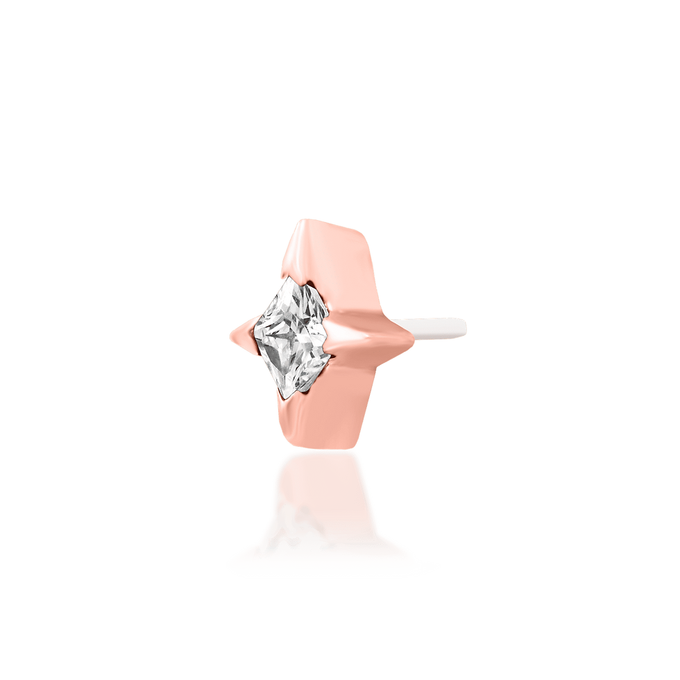 Thumbnail: Junipurr Corvin Threadless Decorative End White CZ 14k Gold