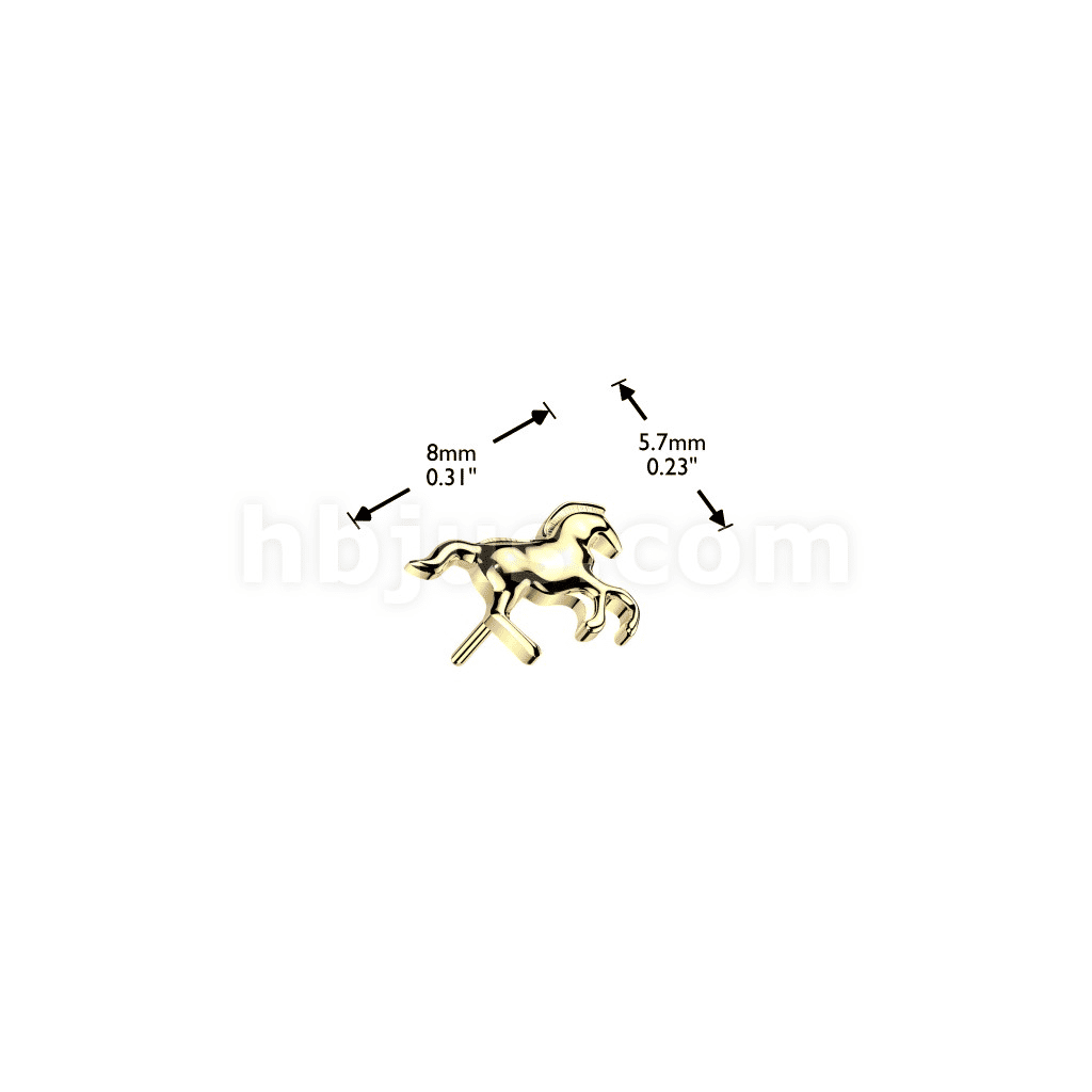 Hollywood Body Jewelry Titanium Threadless Push In Horse Top