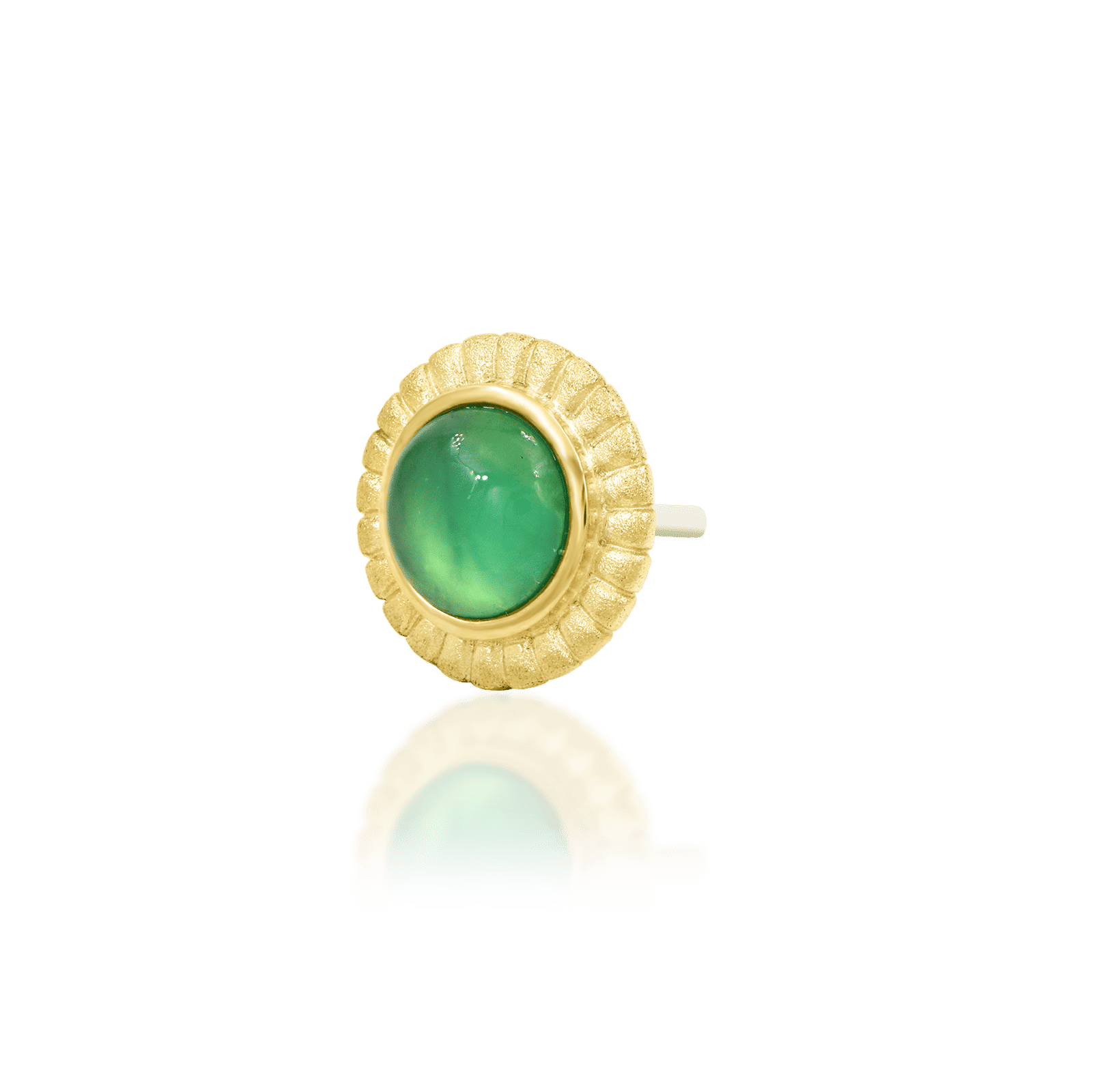 Junipurr Valina II Threadless Decorative End Chrysoprase 14k Gold