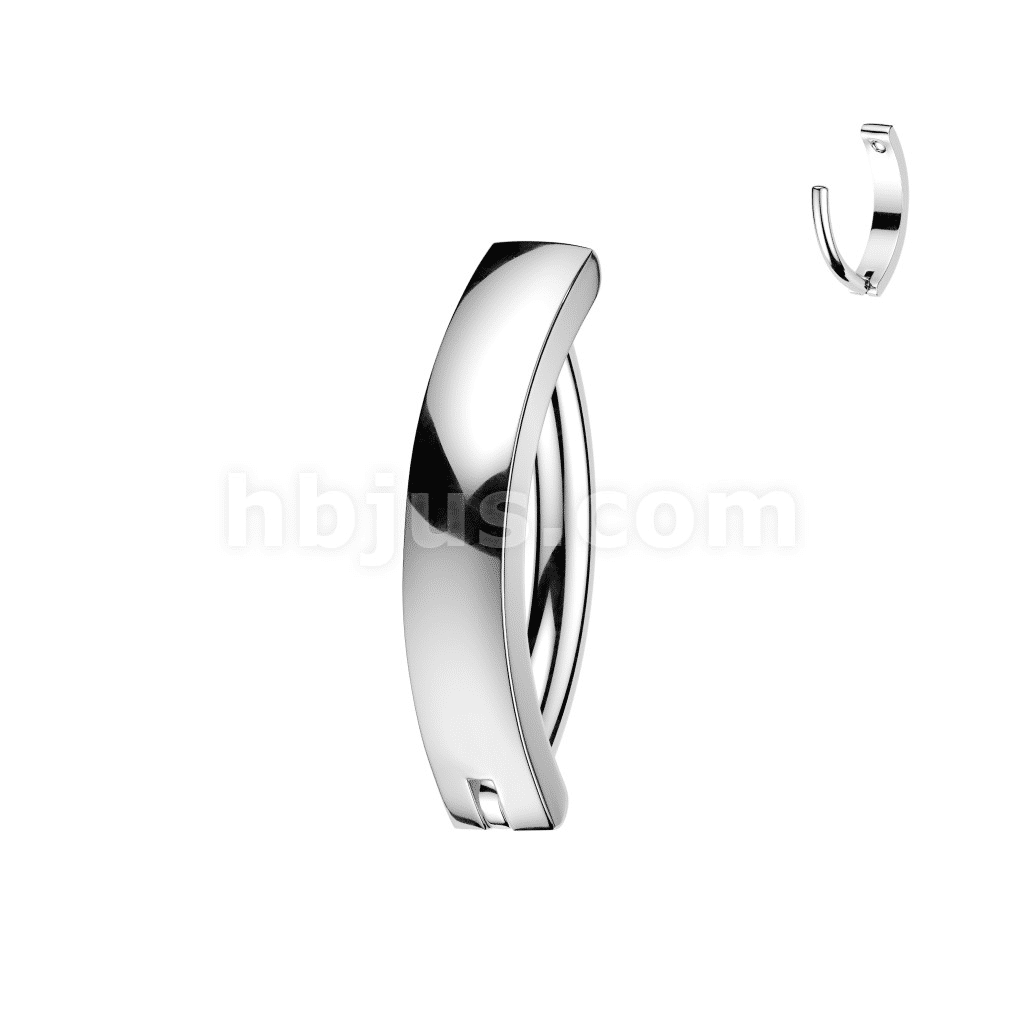 Titan Hinged Hoop Convex Belly Button Ring