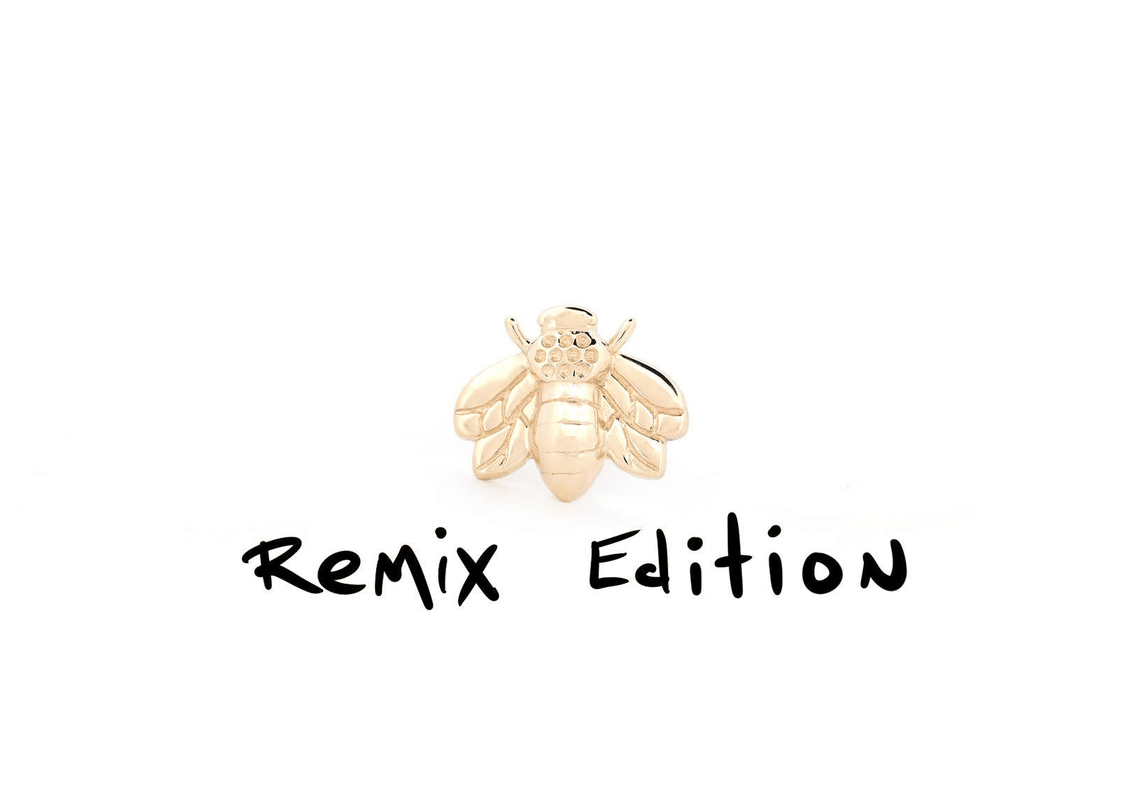 Bees! Solid 14K Gold Threadless Piercing End Ornament