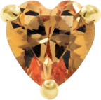 Junipurr Dark Champagne Heart Threadless Decorative End 14k Gold