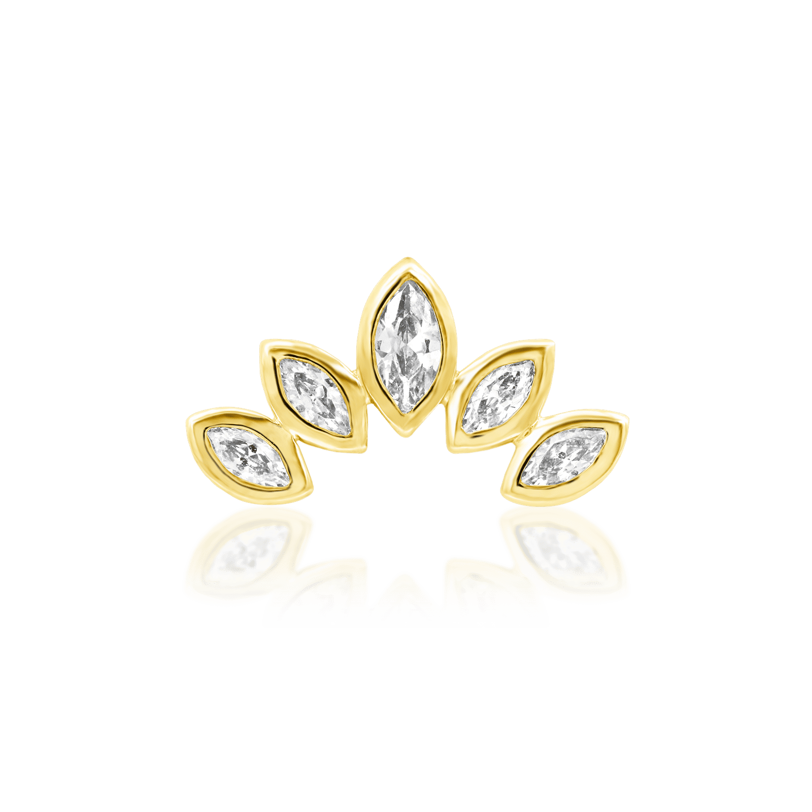 Junipurr Havana Threadless Decorative End 14k Gold 5-Stone