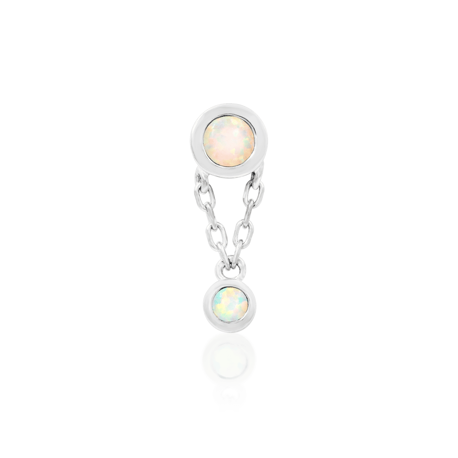 Junipurr Clara Threadless Decorative End 14k Gold Opal Chain