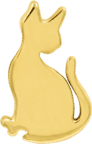 Junipurr Juni-purr 14k Gold Cat Silhouette Threadless Decorative End