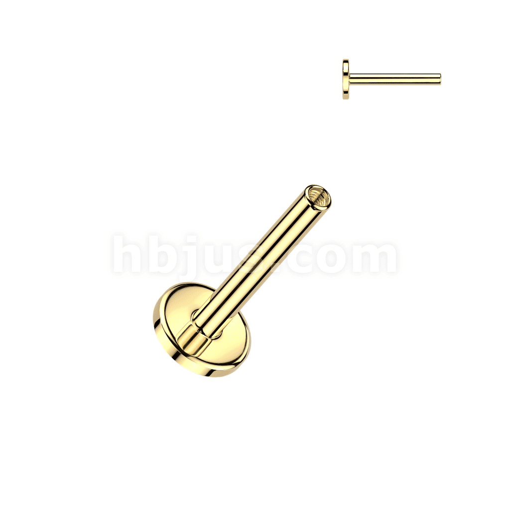 24K Gold PVD Titanium Internally Threaded 4mm Base Labret Post