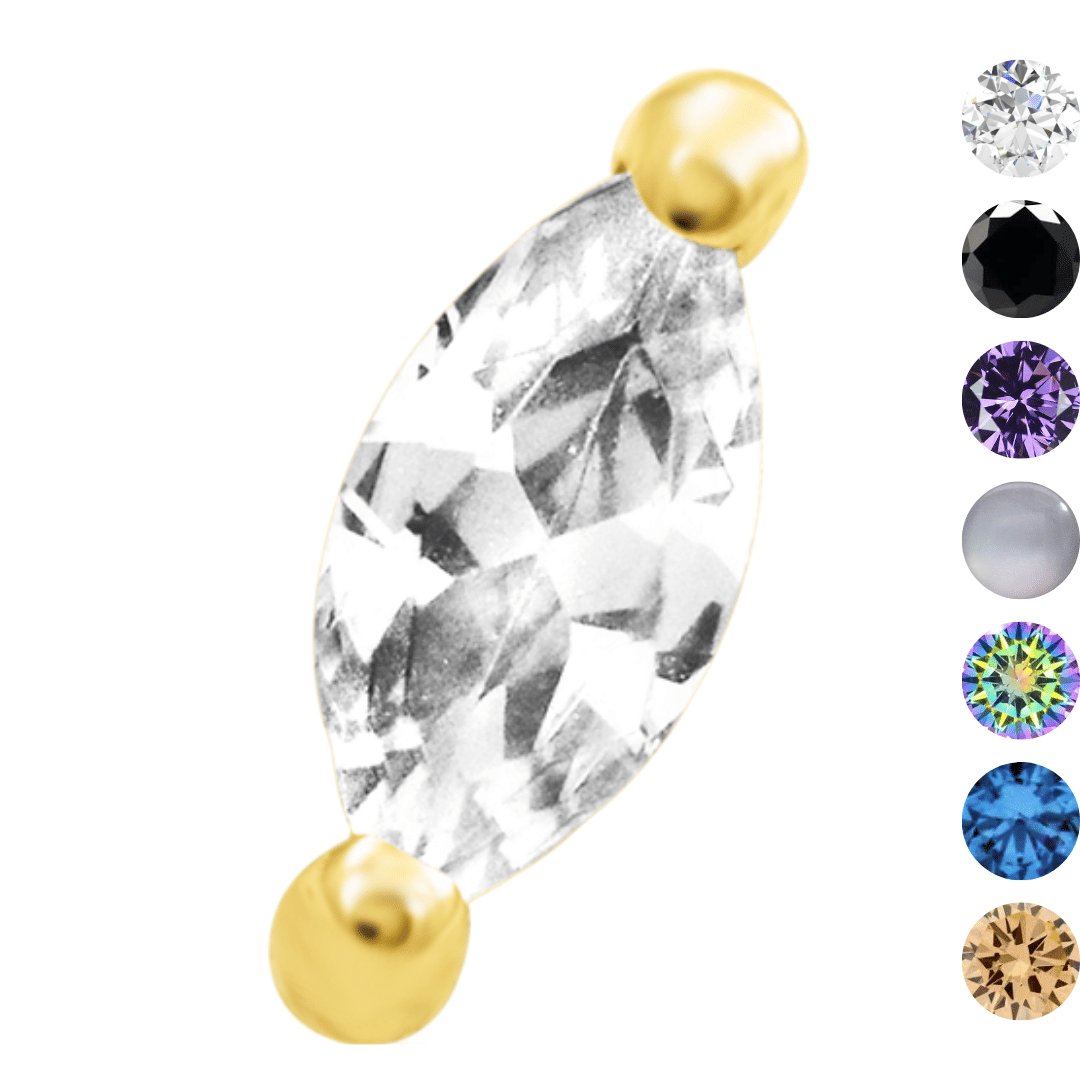 Junipurr 14k Gold Marquise Threadless Decorative Piercing End