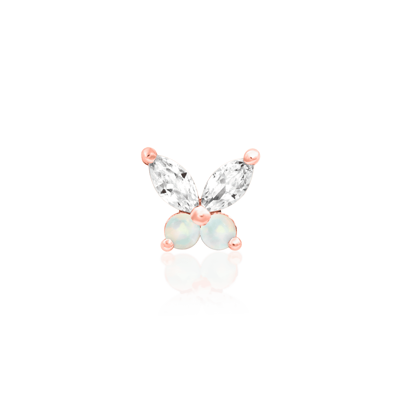 Junipurr Fluttershy Decorative End 14k Gold Faux White Opal