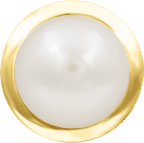 Junipurr Lacey Threadless Decorative End Freshwater Pearl 14k Gold
