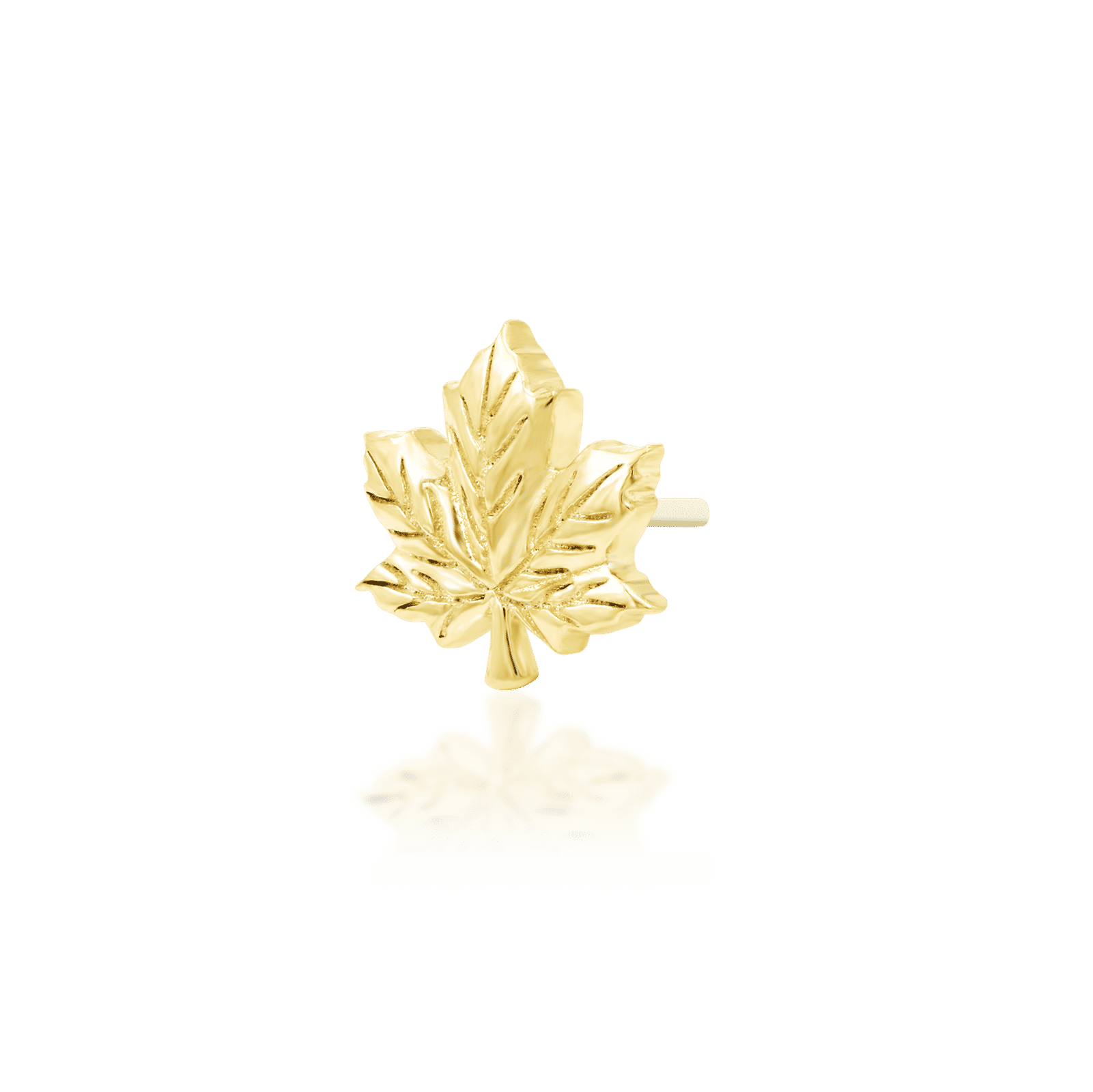 Junipurr Maple Leaf Threadless Decorative End 14k Gold