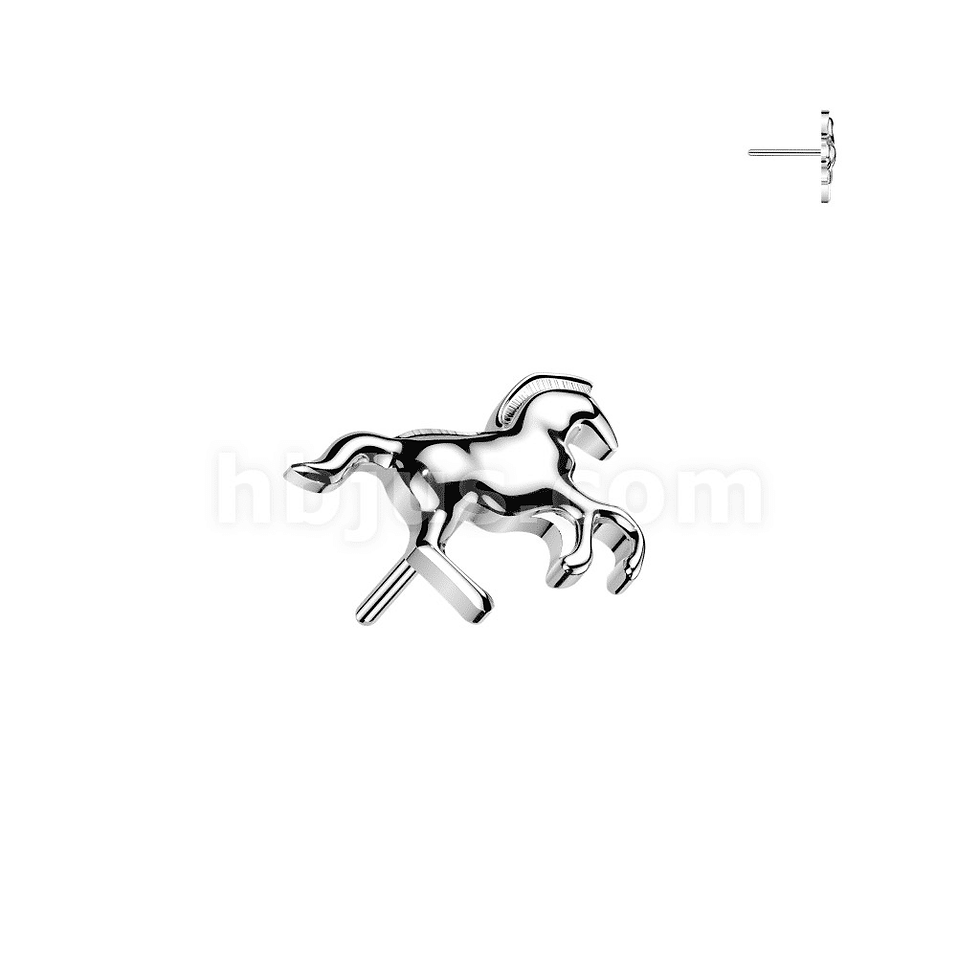Thumbnail: Hollywood Body Jewelry Titanium Threadless Push In Horse Top