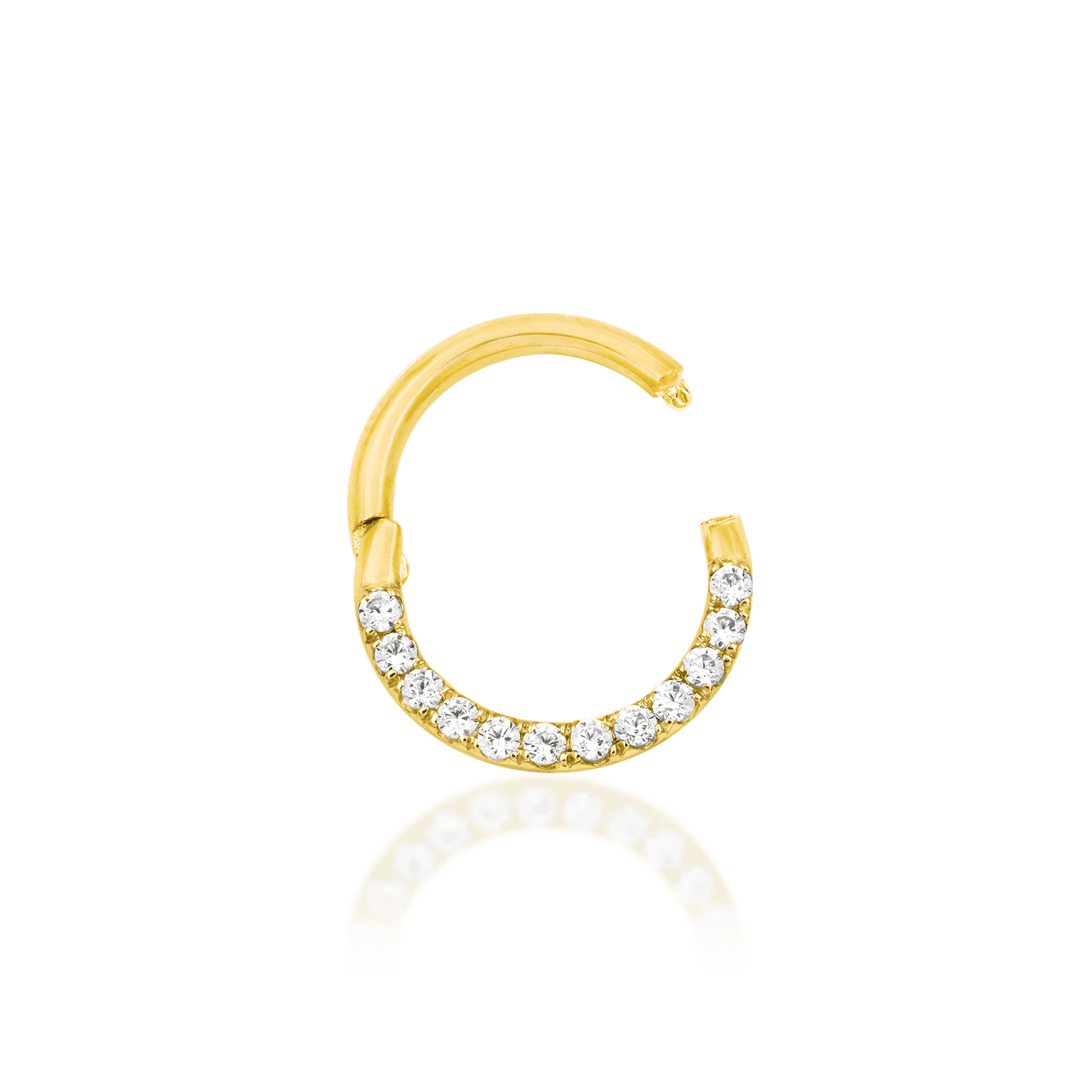 Solid Gold Cubic Zirconia Clicker Ring