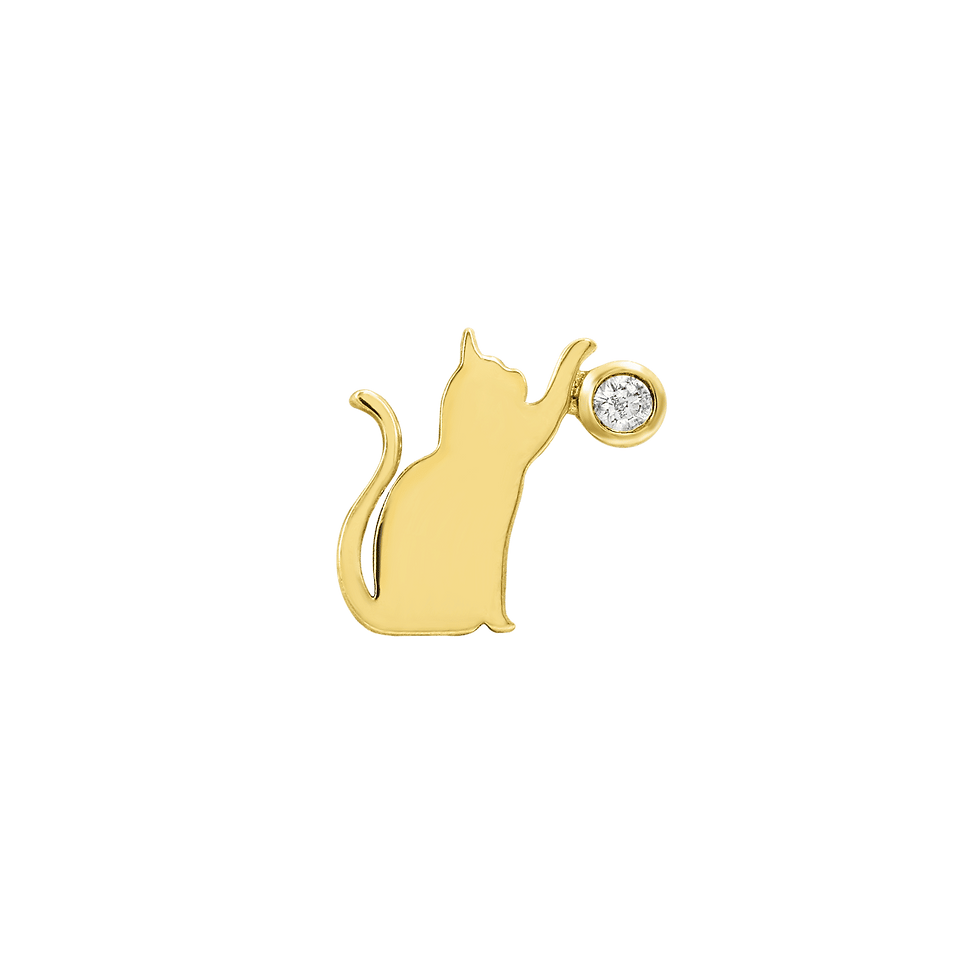 Thumbnail: Junipurr Cat Laser Threadless Decorative End 14k Gold