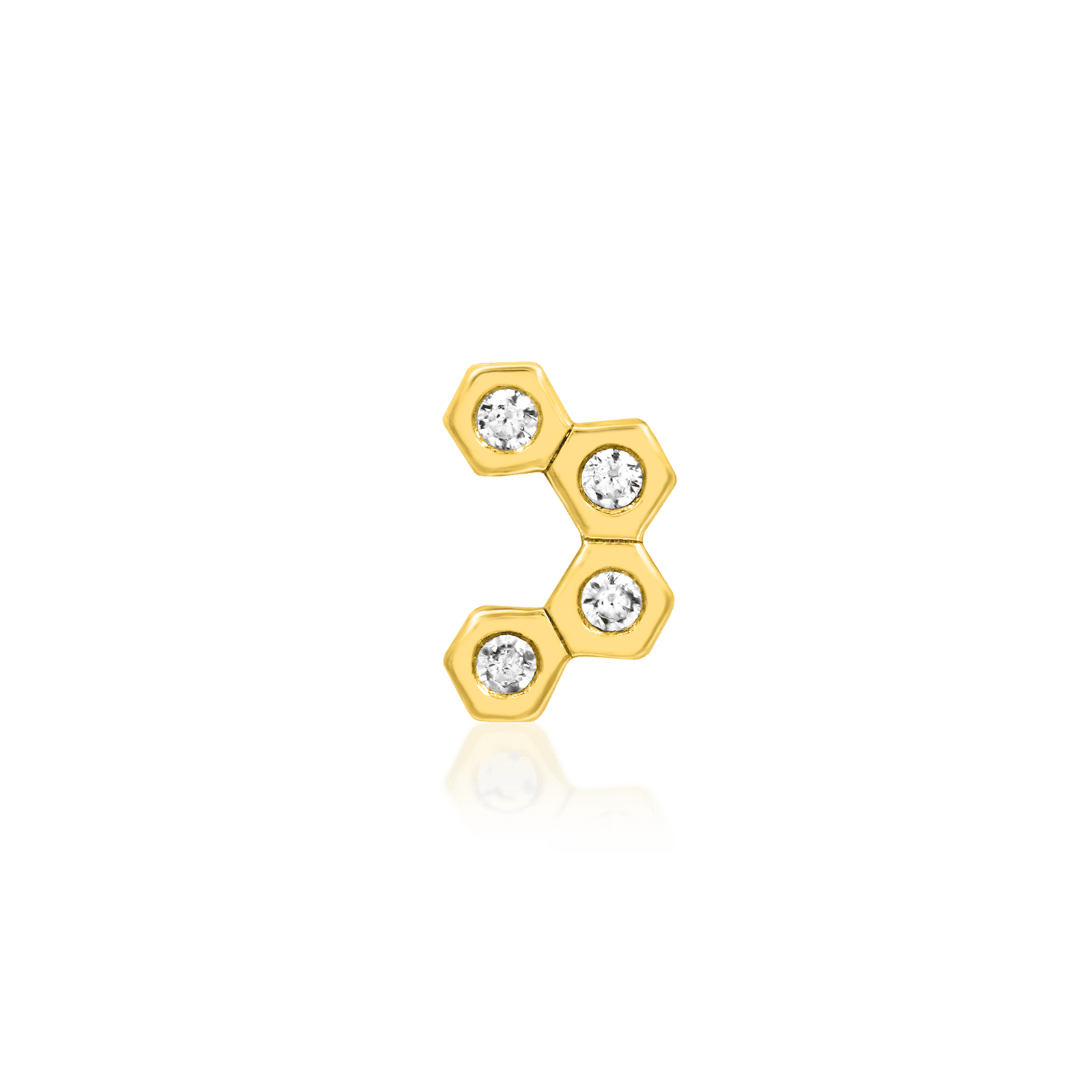 Junipurr Northern Nectar Threadless Decorative End Honeycomb Arc Yellow Gold