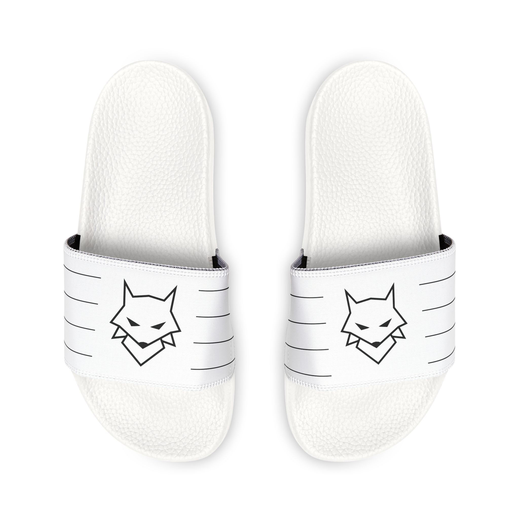 a top view of the white fox trot slides from a third person vantage point. the top of both slides have the fox logo