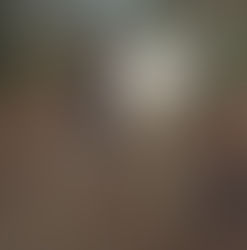 Person walking with a white horse on a forest path. Brown leaves cover the ground, trees surround the scene, creating a calm atmosphere.