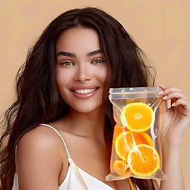 female orange bag