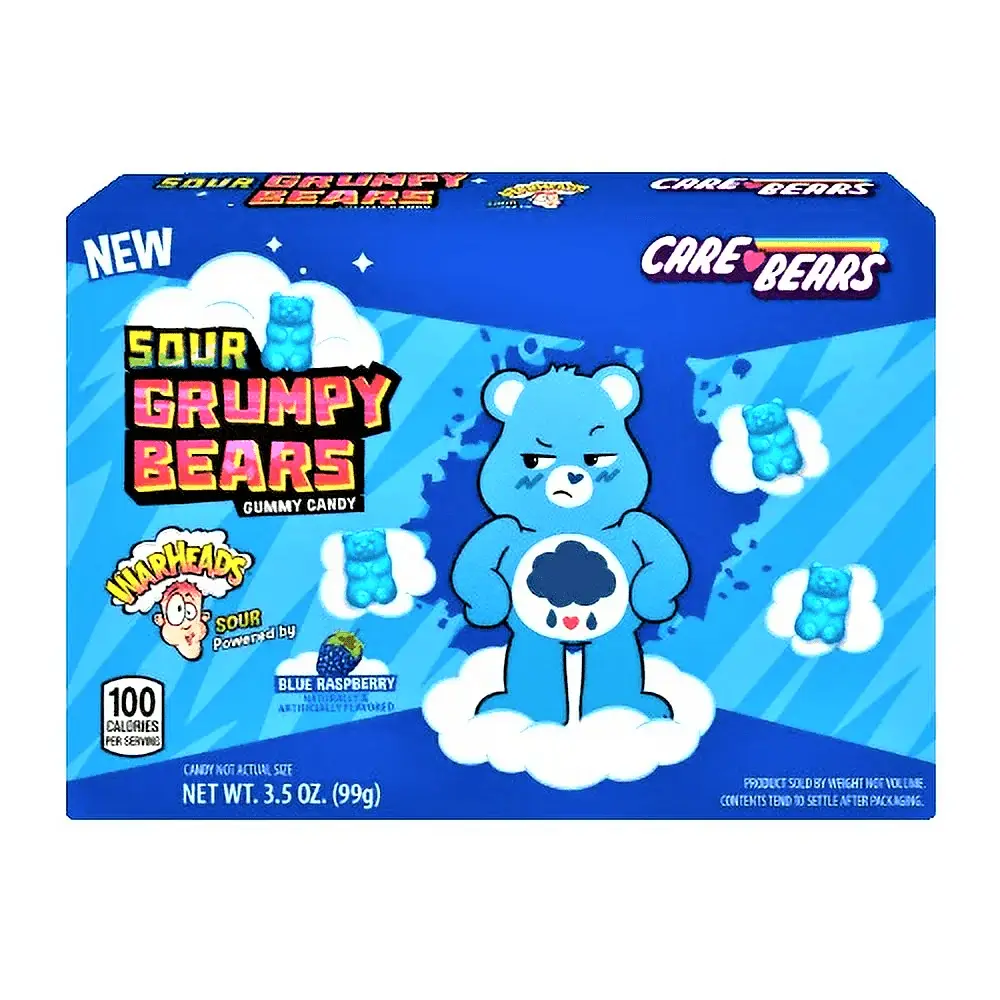 Warheads Sour Blue Raspberry Grumpy Bears (99g)