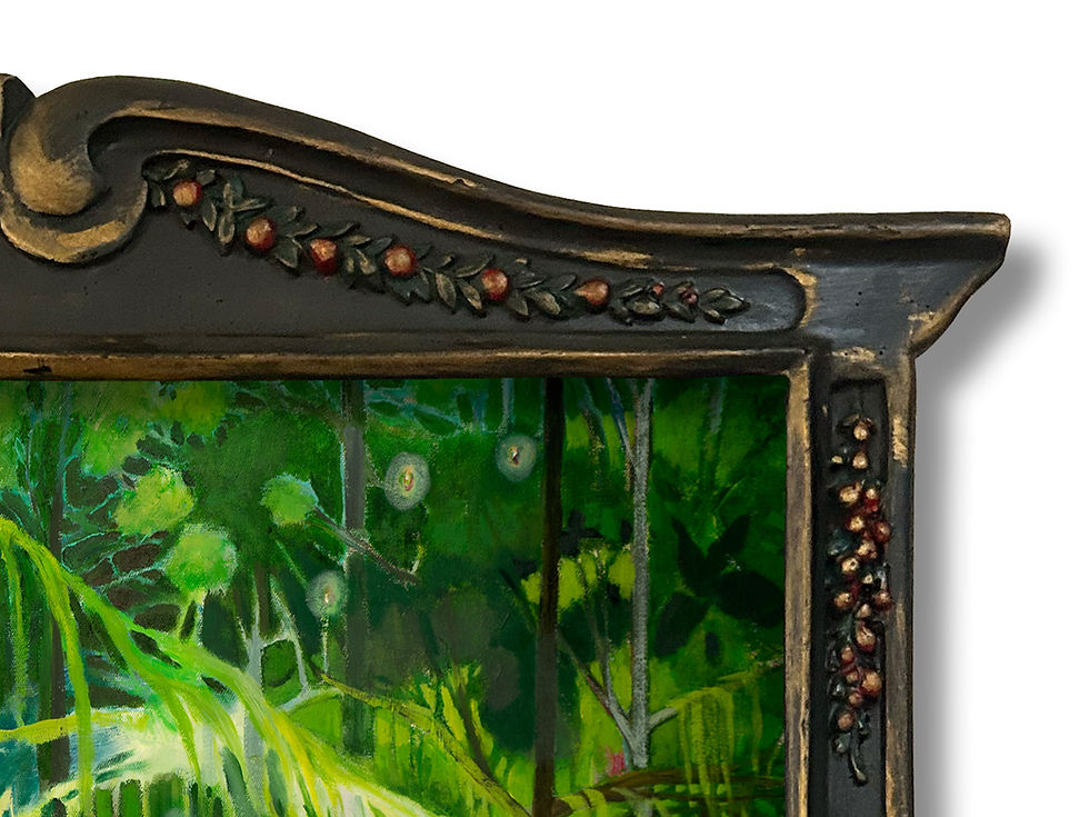 Thumbnail: "By Water, By Land to Just Take Your Hand" Surreal Forest print framed