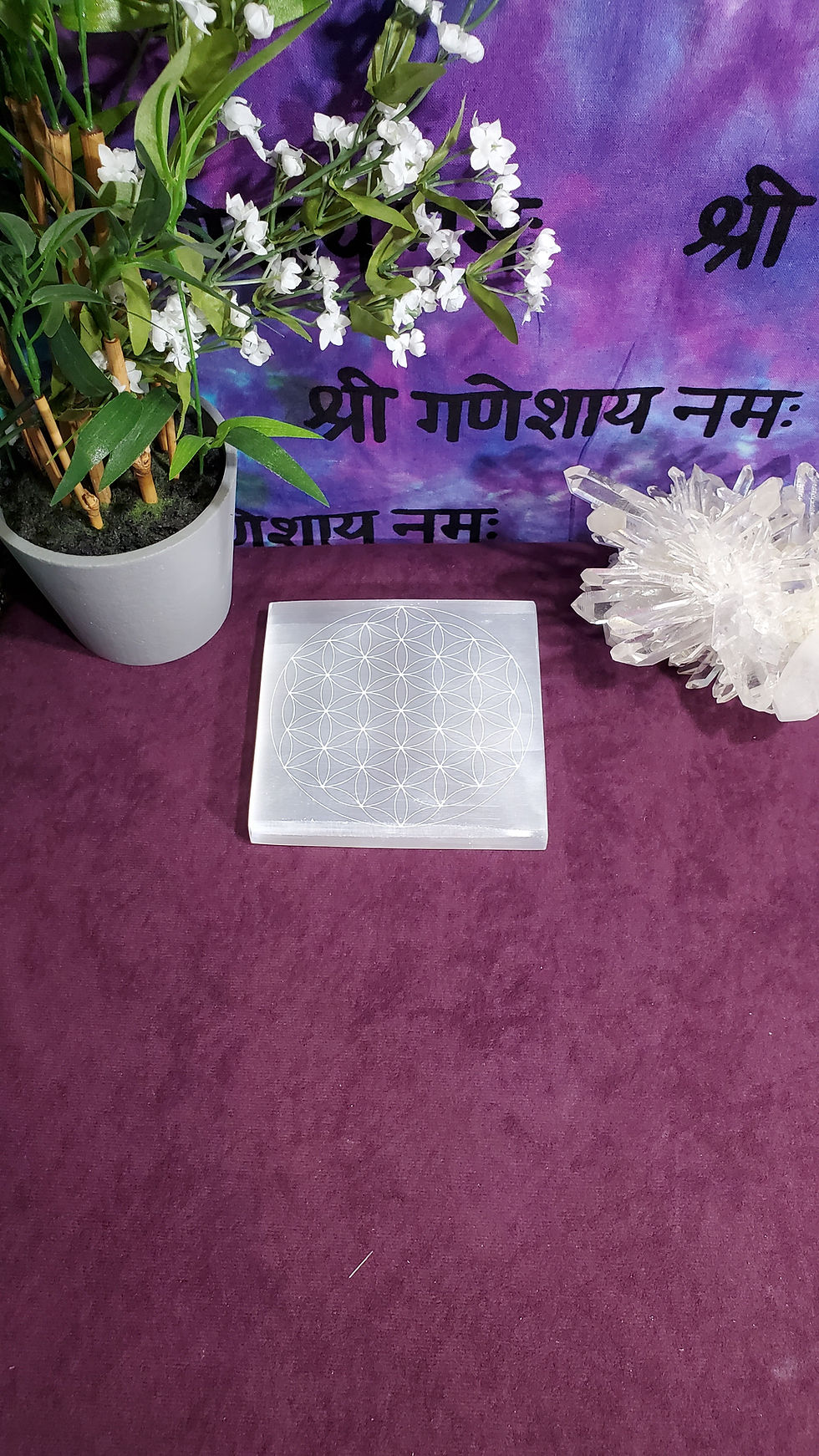 Thumbnail: Selenite Flower of Life Square Charging Plate 5''