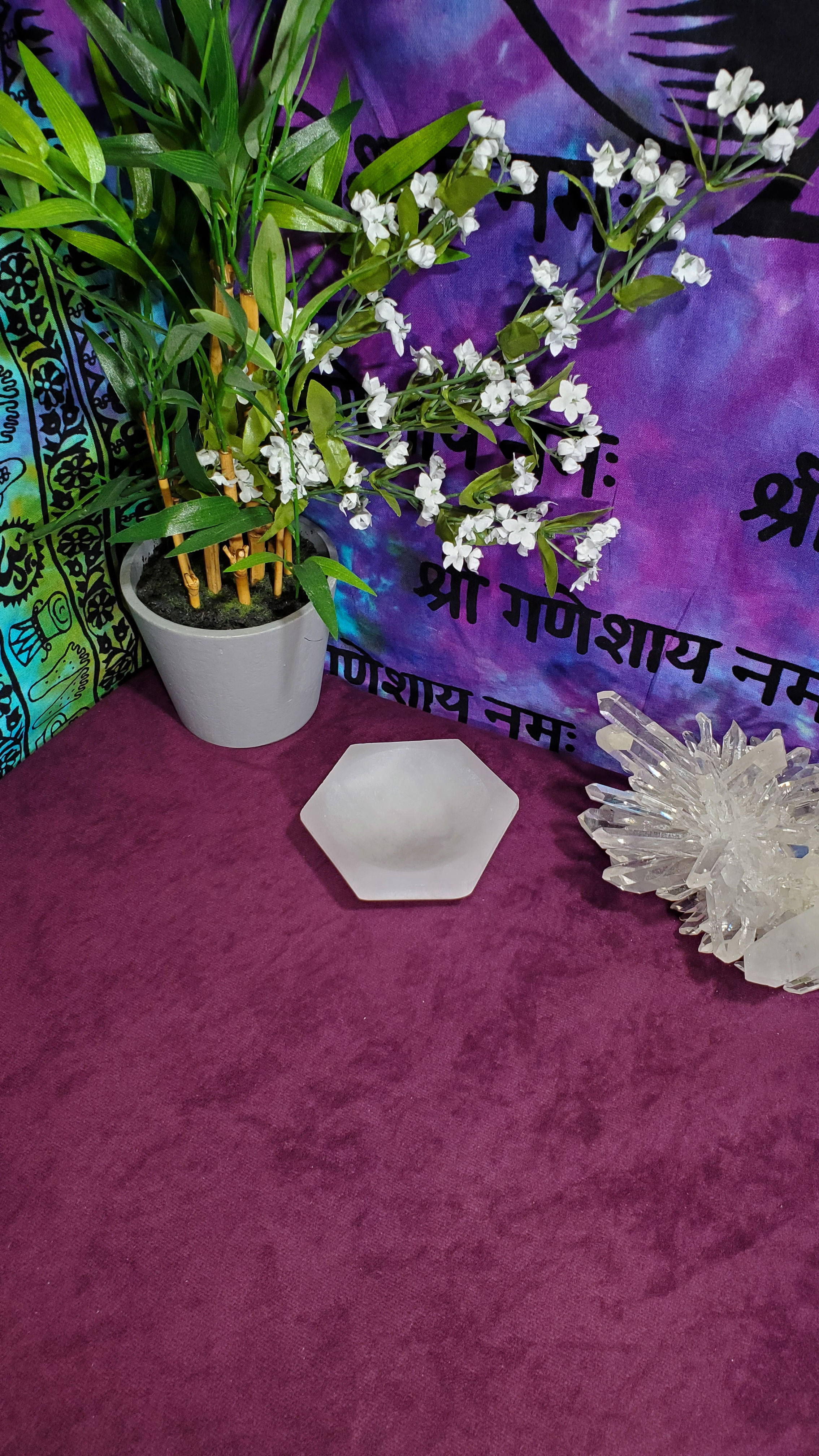 Selenite Hexagon Bowl 4 inch