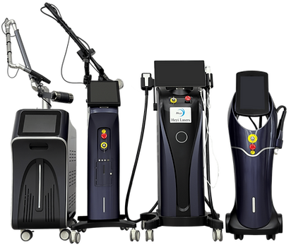 Full product lineup of professional medical aesthetic laser machines manufactured by Heyi Lasers